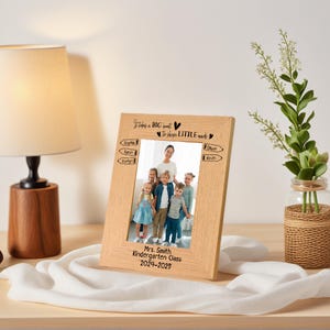 Family Picture Frame, Custom Engraved Solid Walnut Wood Personalized Picture Frame, 4x6 5x7 8x10 Wedding Photo Gift, Grandma Photo Frame