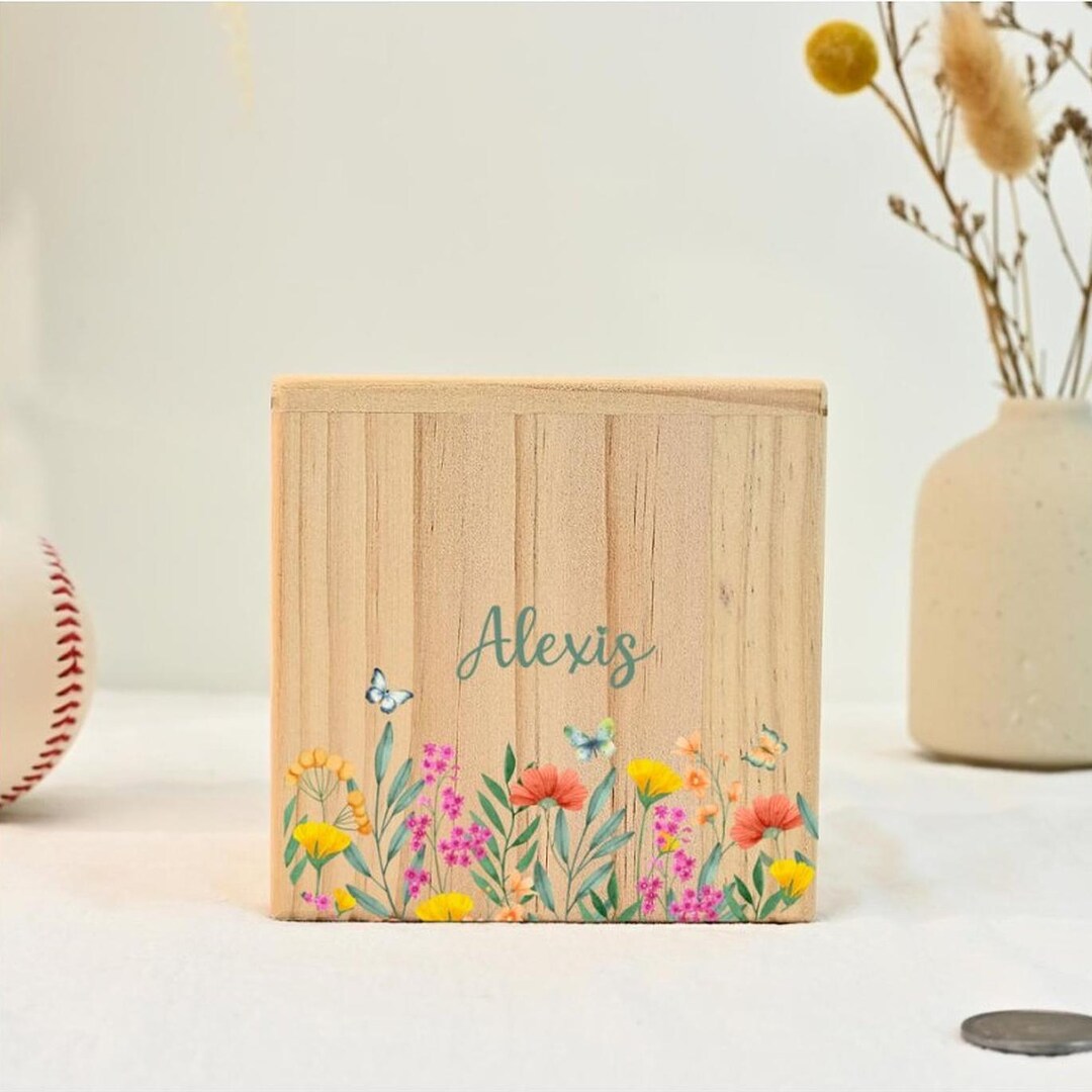 Money Box Girl,money Box Personalized,money Box Wood,money Box Flowers ...