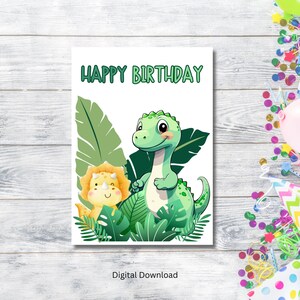 Dinosaurier Geburtstagskarte / Dinosaurier Grußkarte / Brontosaurus Geburtstagskarte / digitale Grußkarte / Dino Grusskarte