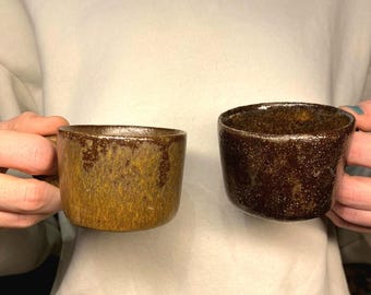 Handmade Stoneware Espresso Cup Set, Rustic Ceramic Coffee Mugs