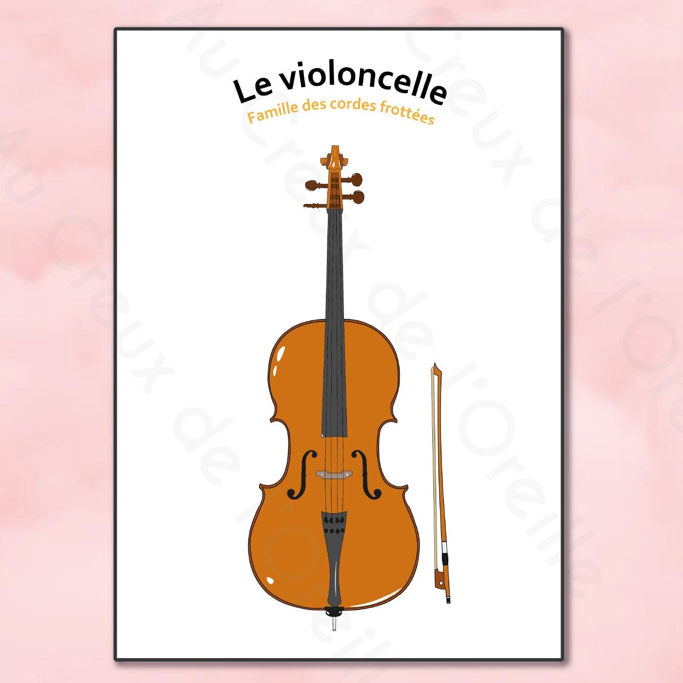 Cello Color Sheet | Printable PDF | JPG | PNG | Musical Instrument ...