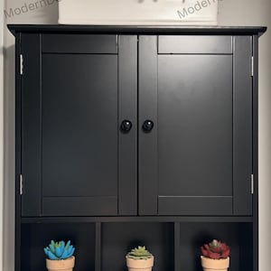 Wood Medicine Cabinet With 2 Door & Adjustable Shelves | Wall Mount Cabinet | Bathroom Cabinet | Storage Cabinet | Housewarming Gift
