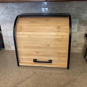 Double Layer Wooden Bread Box For Kitchen Countertop | Corner Bread Box | Bread Storage Box | Snacks Box | Food Storage| Housewarming Gift
