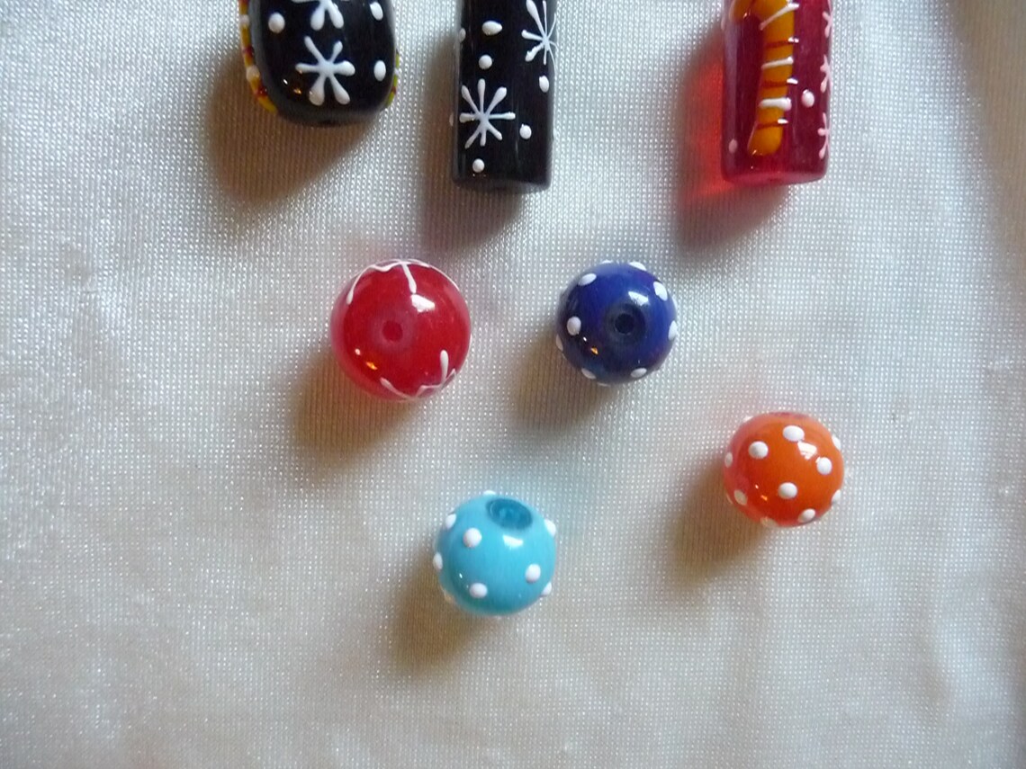 SALE Bead Glass Epoxy Multicolored 1014mm Round 18x14mm Etsy UK