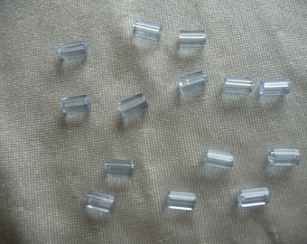 Czech Glass Beads, 6x4mm Light Sapphire Blue Round Tube. Sold per pack of 75 beads.