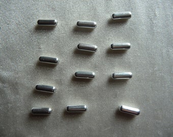 SALE!! Beads, silver-plated brass, 9x3mm capsule. Sold per pack of 12 beads. SALE!!