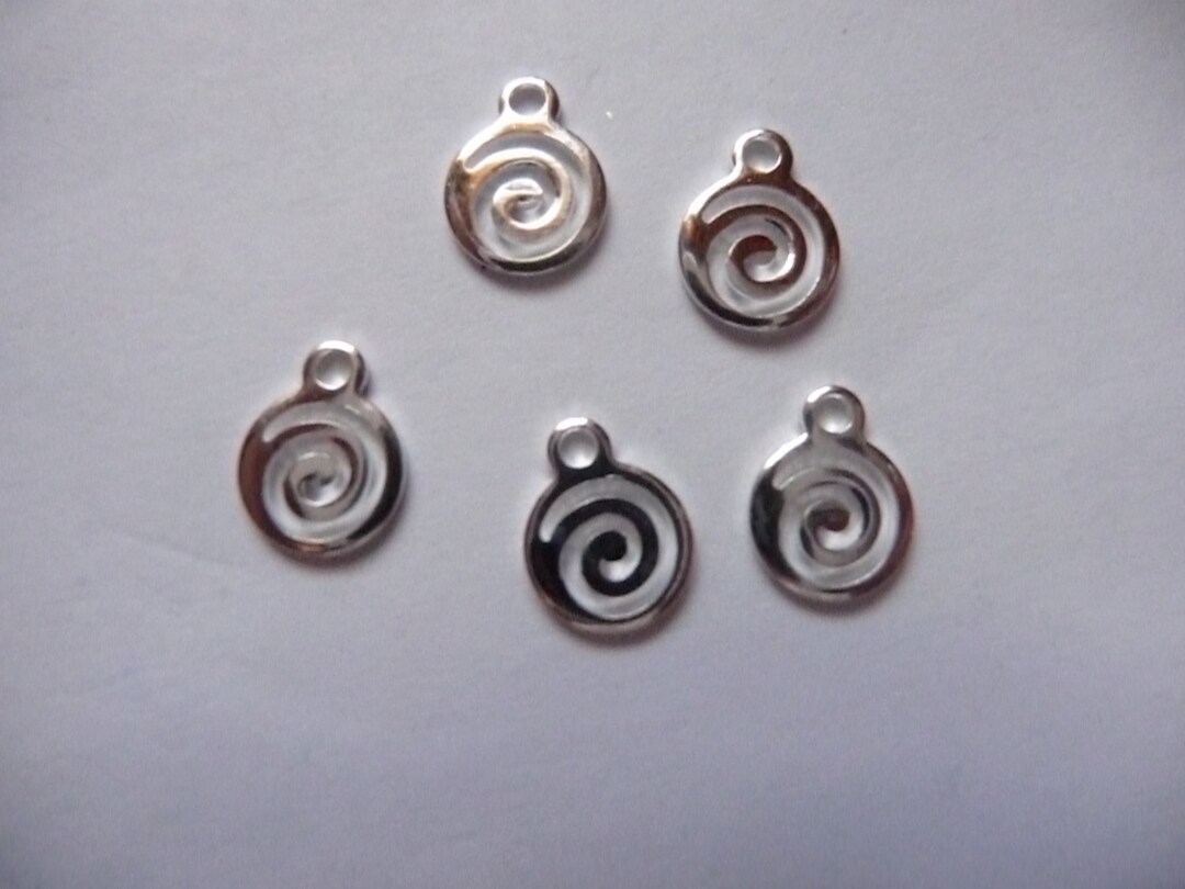 Drop Silver Plated Brass 9x7mm Round Swirl Pack of 12 - Etsy