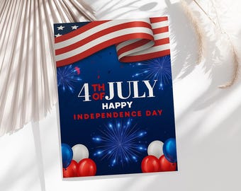 4th of July Poster – Patriotic Independence Day Printable (Digital Download)