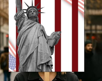 Fight Oligarchy Protest Poster, Statue of Liberty Sign (Digital PDF)