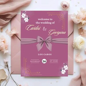 Modern Mexican Wedding Invitation | Editable Canva Template | Terracotta Nuestra Boda Suite | Digital Download