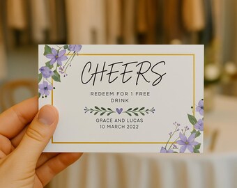 Minimalistische kaartsjabloon bruiloftsdrankje – bewerkbare canvavoucher (digitale download)