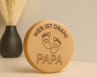 Decision coin for parents - Birth gift - Baby shower gift - Whose turn is it, Mom/Dad coin