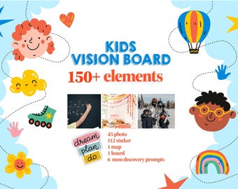 Kit de tablero de visión para niños / Planificador de metas y sueños (descarga digital)