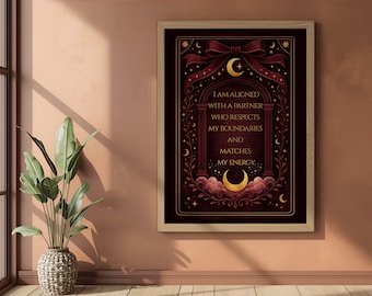 Arte mural imprimible de Manifest: póster de afirmación de amor y alineación, decoración espiritual, descarga digital