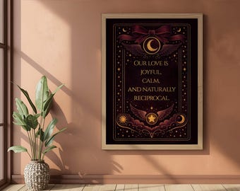 Arte mural imprimible: póster de afirmación de amor, decoración para relaciones tranquilas, descarga digital espiritual