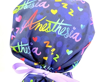 Anesthesia Ponytail Surgical Scrub Cap: anesthesiologist