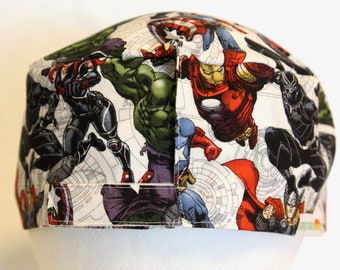 Avengers Scrub Cap: Men's No-Fold Hook and Loop Hat