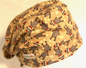 Scrub Cap, Scrub Hats, Scrub Hats for women, Scrub Caps, Surgical Hat, Chemo Hats, Tie Back Scrub Hat, Pixie caps, sock monkey, ribbon ties