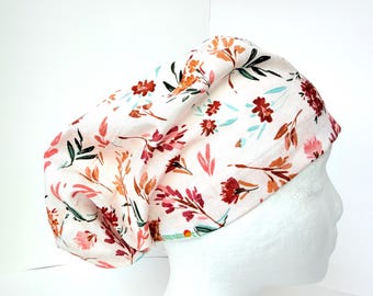 Wild flower Euro scrub cap with Toggle Closure: surgical cap