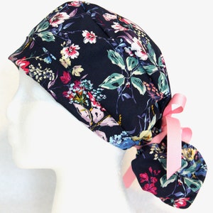 Surgical Scrub Hats for Women, Ponytail scrub cap, Operating Hat, Ponytail Scrub Cap, scrub hat, scrub hats, scrub caps, scrub cap, navy