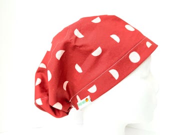Rust Euro surgical scrub cap with Toggle Closure: moon phases, gynecology