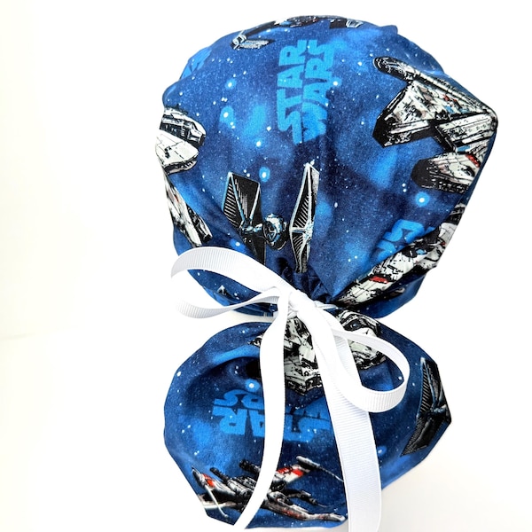 Gorro quirúrgico con cola de caballo de Star Wars: gorro quirúrgico ajustable