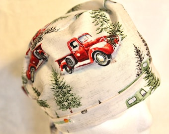 Christmas Tree Scrub Cap: Holiday Old Truck Surgical Hat