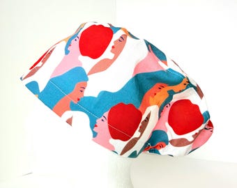 Women Euro scrub cap with Toggle Closure: surgical cap, gynecology