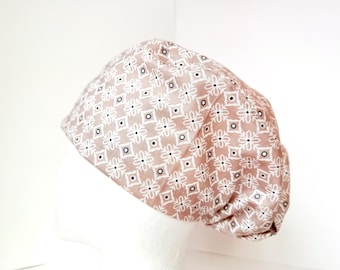 Geometric Print Scrub Cap with Toggle Closure: Surgical, Veterinarian, Dentist, Chemo Hat