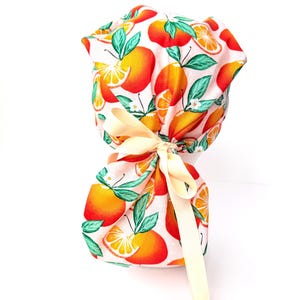 Orange Ponytail Scrub Hat: Adjustable oranges surgical Scrub Cap