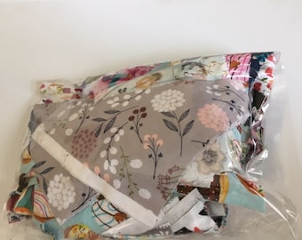 Quilting Cotton Fabric Scraps: 15oz Mixed Prints Bundle