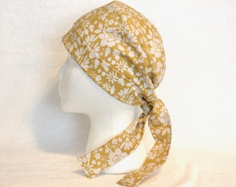 Pixie scrub cap, Scrub Cap, Surgical cap, Tie Back Scrub Hat, surgical scrub cap, scrub hats, scrub caps, Pixie cap, Yellow, operating hat