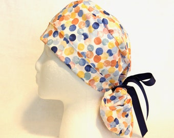 Scrub Cap, Ponytail Scrub Cap, Ponytail Scrub Hat, scrub hat, surgical scrub cap, scrub hat, scrub caps, pony tail, scrub hats, polka dots