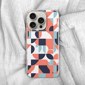 Custodia per telefono con motivo geometrico minimalista e linee astratte per iPhone 16e, 15, 14, 13, 12, 11, Pixel 9 Pro, 8, 7A, Samsung S25 Edge, S24 FE