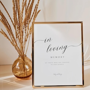 In Loving Memory Wedding Sign, Wedding Sign Grandparents, Memory Sign Wedding Download, Wedding in Loving Memory Signs, Memorial Table Sign