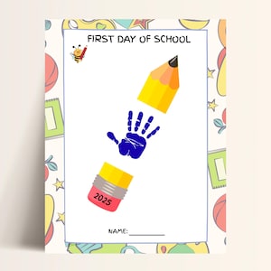 First Day of School Handprint Craft: Teacher or Parent Keepsake (Canva Template, Digital Download)