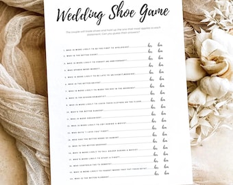 Wedding Shoe Game Template, Bridal Shower Game (Digital Download)
