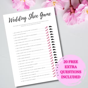 Wedding Shoe Game Template, Bridal Shower Games, Engagement Party Games, Couples Shower Games, Wedding Shower Games, Bridal Shower Game