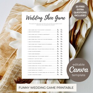 Wedding Shoe Game Template, Bridal Shower Games, Engagement Party Games, Couples Shower Games, Wedding Shower Games, Bridal Shower Game