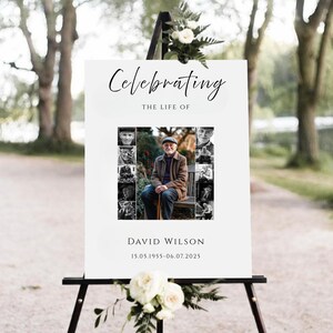 Editable Funeral Welcome Sign, Celebration of Life Decoration, Large Funeral Poster - Memorial Sign Template, Instant Memorial Download