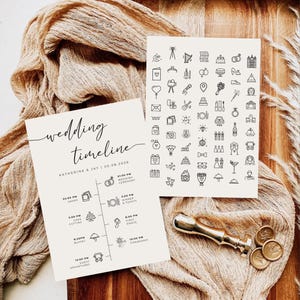 Wedding Timeline Template, Wedding Timeline of Events Card, Wedding Weekend Itinerary, Instant Download, Schedule Of Events, Hotel Welcome