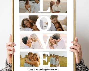 Modèle personnalisé de collage photo d'amour, cadeau d'anniversaire (téléchargement numérique)