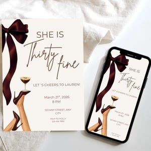 Thirty Fine Birthday Invitation Template | Modern Canva Invite (Digital Download)
