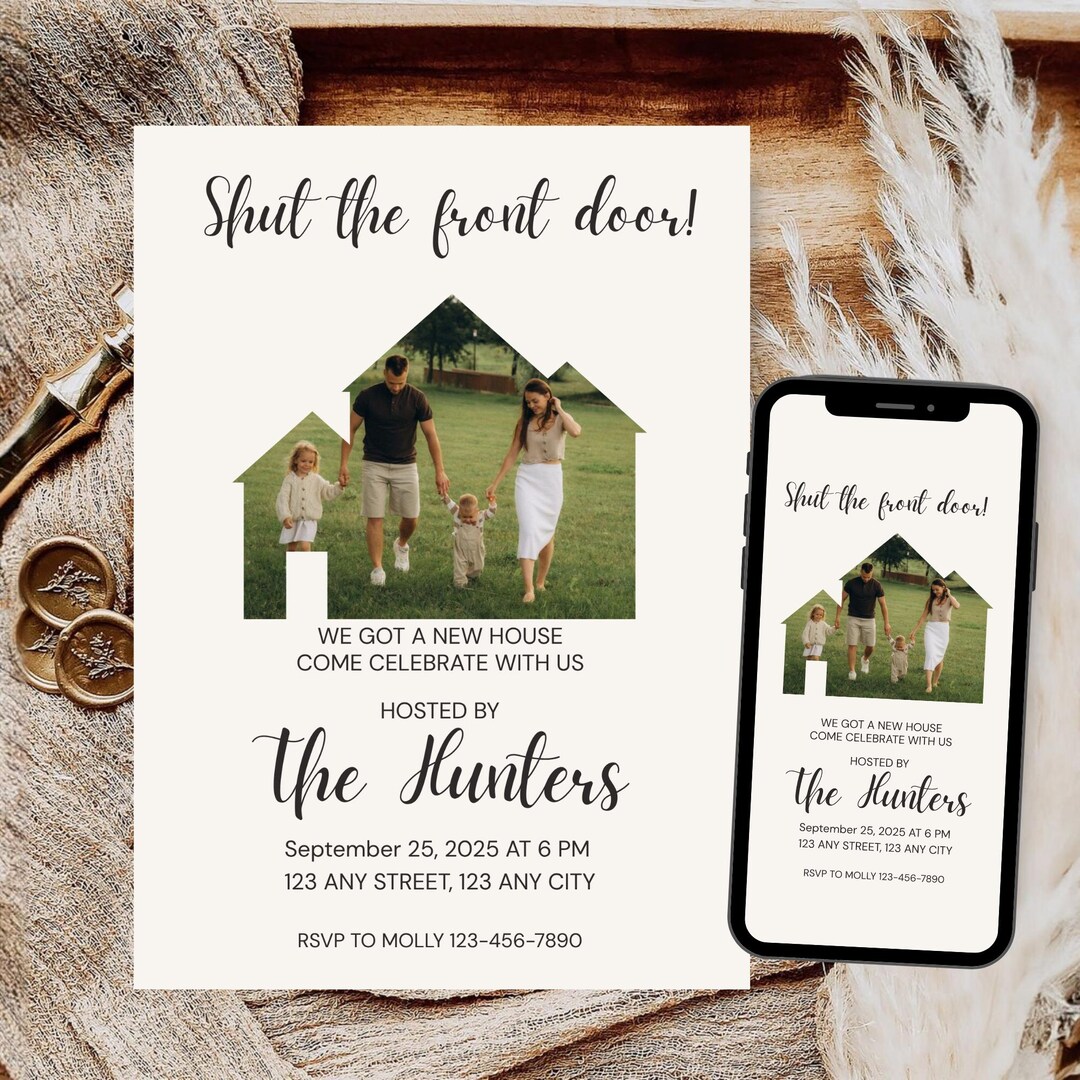 Editable Housewarming Invitation, New Home Party Invite (canva Template ...