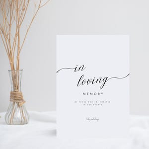 In Loving Memory Wedding Sign, Wedding Sign Grandparents, Memory Sign Wedding Download, Wedding in Loving Memory Signs, Memorial Table Sign