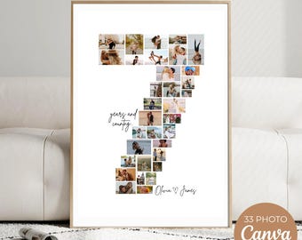 Nummer 7 Collage Geschenk zum 7. Jahrestag (Digitaler Download)