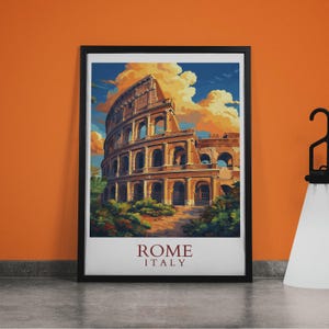 Rome Italy Travel Poster: Handmade Canvas Wall Art Print