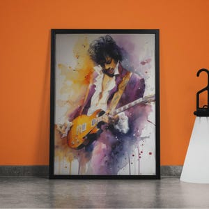 Prince Purple Rain Art: Abstract Music Icon Portrait, Pop Art Print