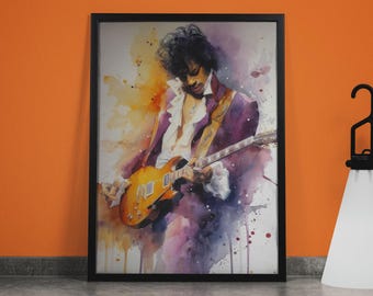 Prince Purple Rain Kunst: Abstraktes Musik Ikonen Portrait, Pop Art Druck