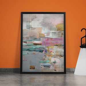 Neutral Abstract Canvas Print: Soft Pastel Tones, Modern Wall Decor
